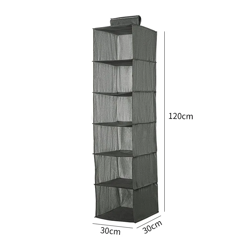 

6 Cells Household Clothes Hanging Drawer Box Underwear Sorting Storage Wall Wardrobe Closet Foldable Organizer Shelves