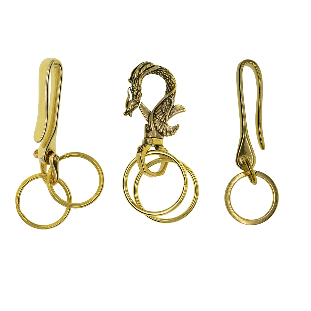 

Solid Brass Hook Fob Motorcycle Jean Pant Biker Wallet Key Chain Snap Clasp