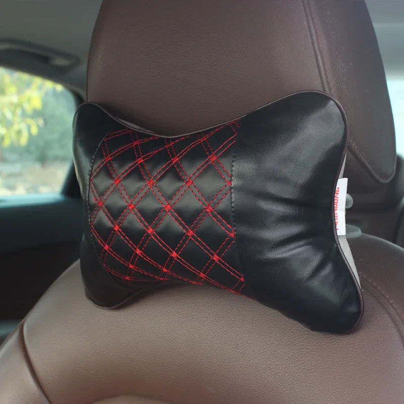 Rundong красное вино Автомобильная подушка для шеи интерьер автомобиля белая линия