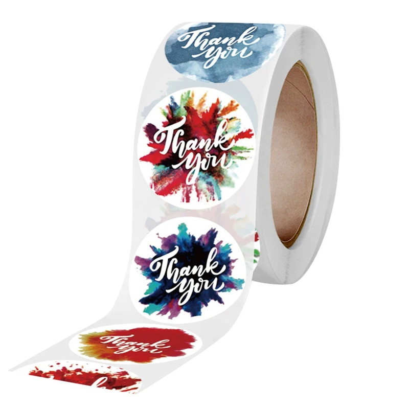 

500Pcs/Roll!! DIY Decoration Thank You Stickers For Seal Labels Gift Packaging Stickers Birthday Party Offer Stationery Sticker