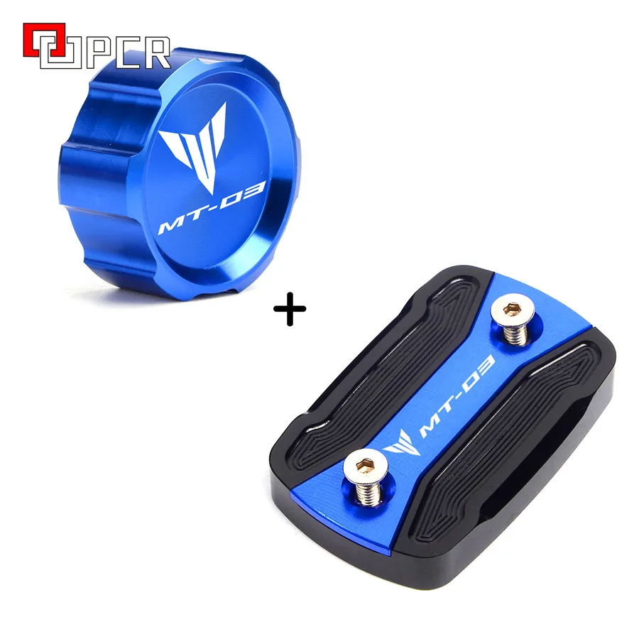 High Quality with logo MT-03 Black&ampBlue CNC Fluid Cylinder Master Reservoir Cover For Yamaha MT03 ABS MT 03 2015-2021 2020 | Автомобили