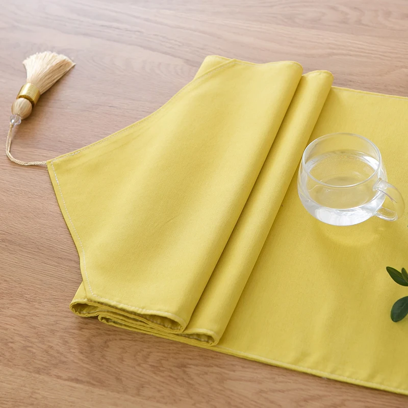 Однотонная декоративная хлопковая цветная скатерть для чайного стола с