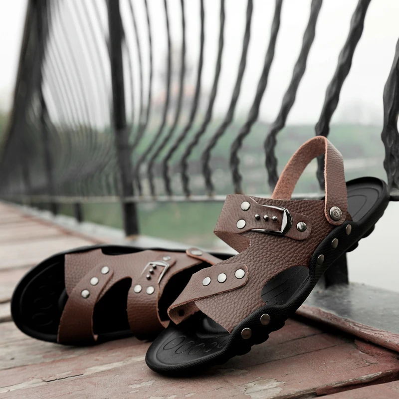 

Sandalia Masculina Sandale Homme Cuir V Ritable Summer Sandals Men Leather Big Size Sandalias Hombre Sandals-men Sandali Uomo