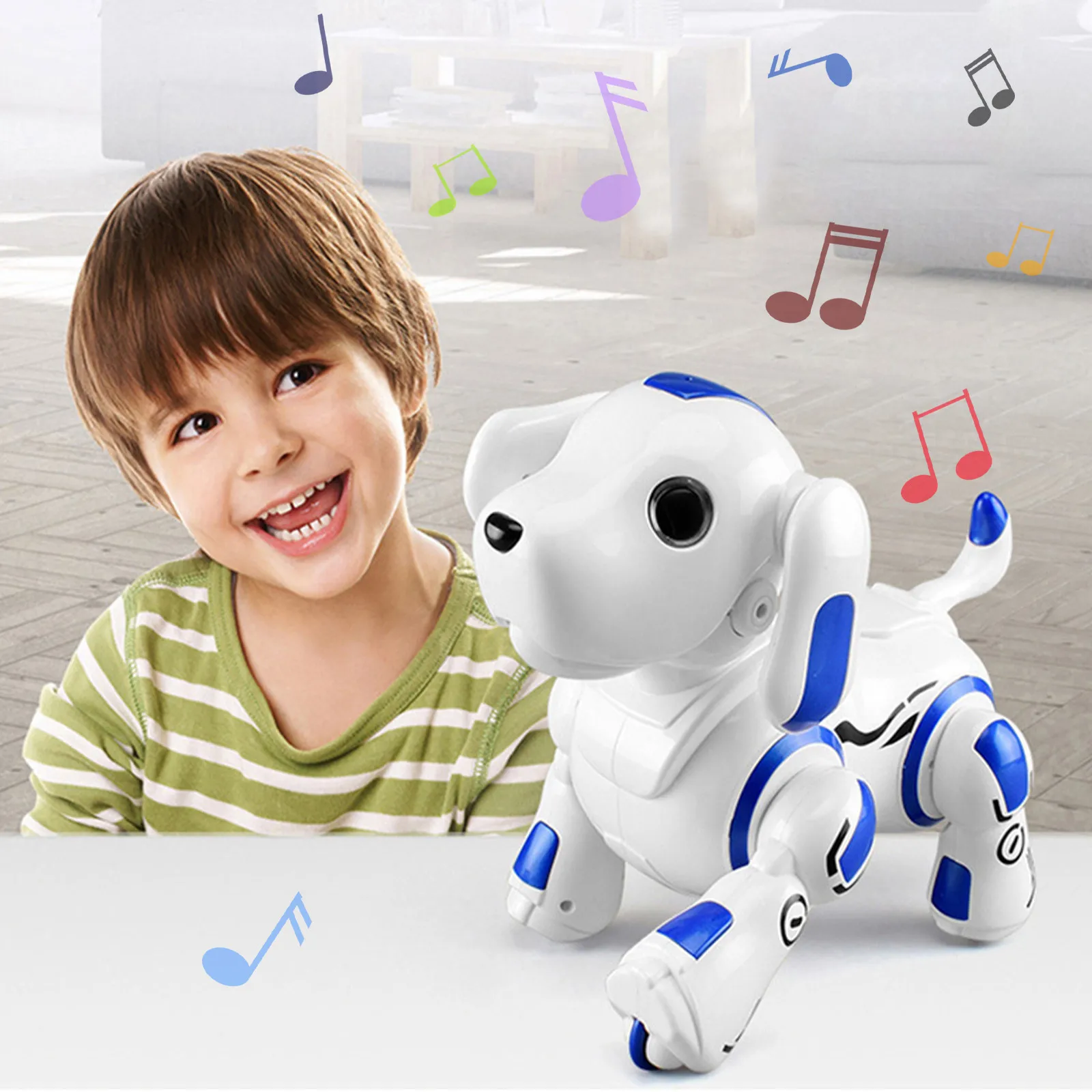 

Умная собака-робот с дистанционным управлением, программируемая Беспроводная игрушка для детей, интеллектуальная говорящая собака-робот, ...