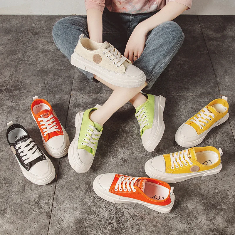 Кеды женские с низким вырезом кроссовки на платформе Вулканизированная подошва