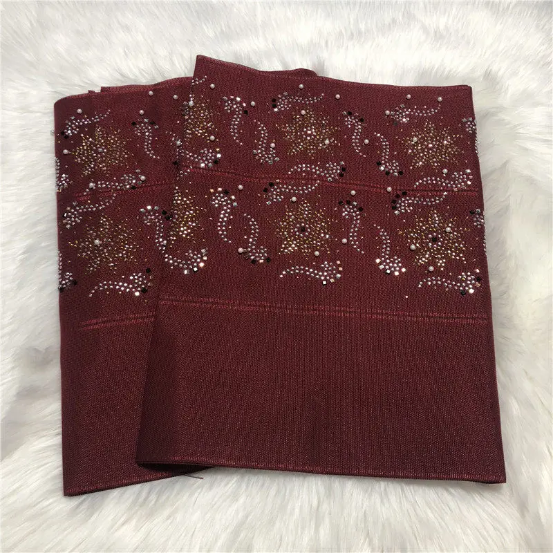 Нигерийский головной убор Aso Oke Африканский новейший галстук Gele Wrapper с бусинами и
