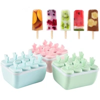 8 grids reusable ice cream mould for popsicle diy ice cream maker fruit juice dessert homemade with sticks popsicle tools