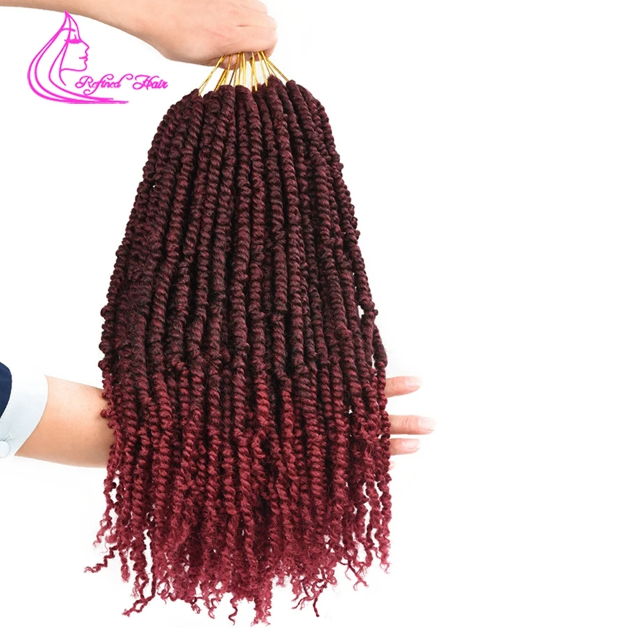 Утонченные Пружинные крученые синтетические волосы для вязания крючком длиной 18