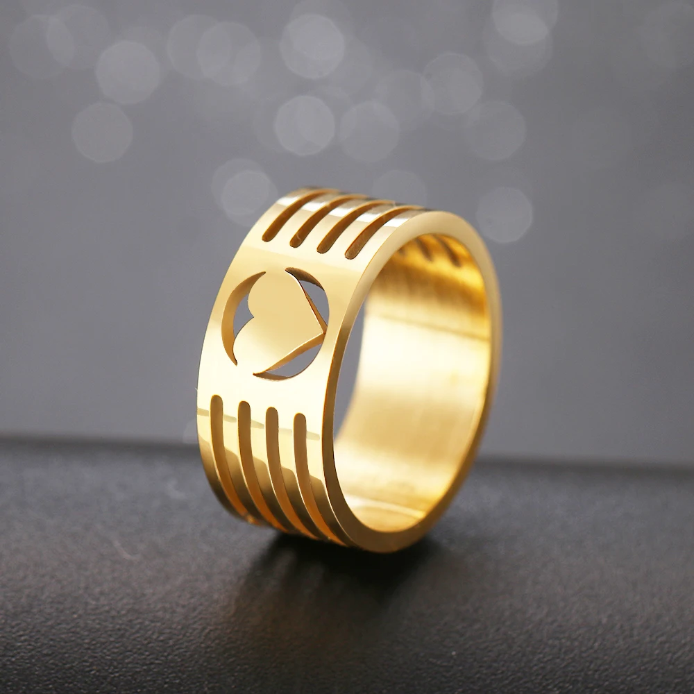 Позолоченное кольцо в форме сердца какана дизайн милая Мода любовь нержавеющая