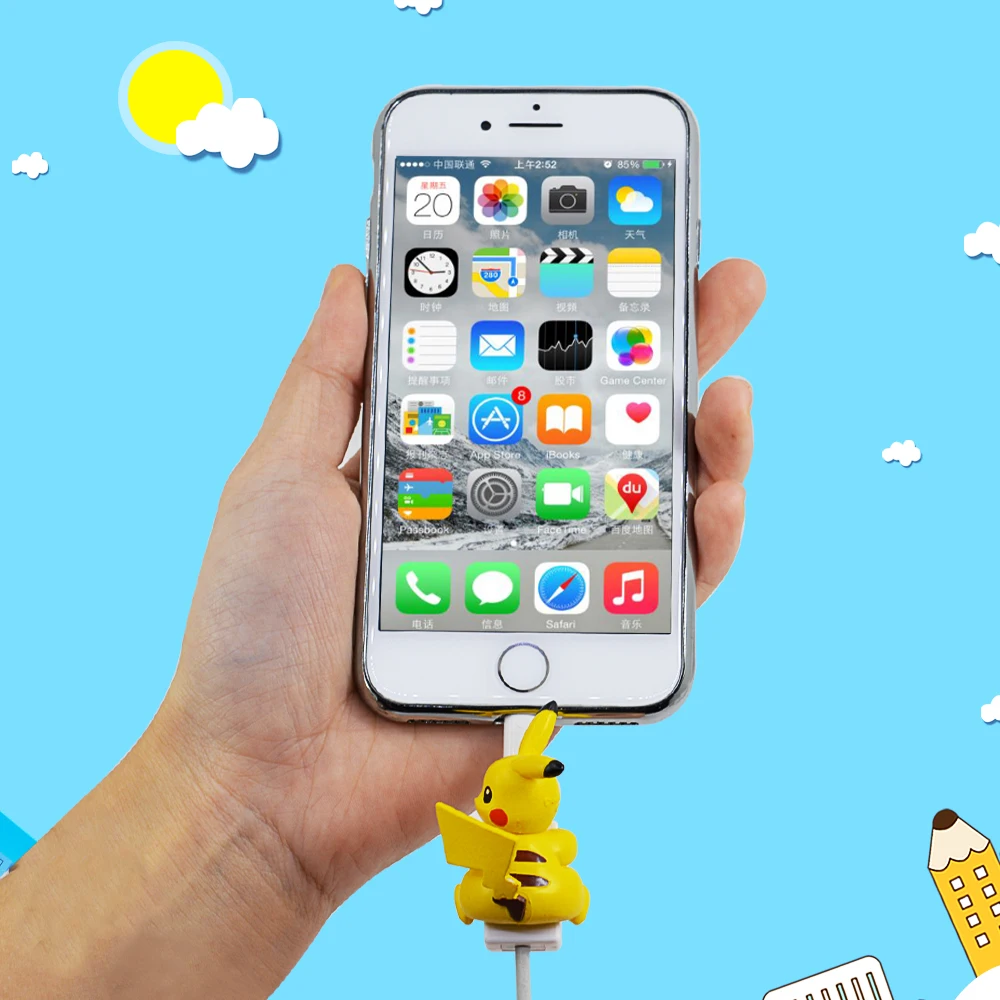 CHIPAL Cartoon Animal Cable Protector for iPhone 7 8 Plus X XR XS Max USB Charger Wire Winder Bite Cord Organizer Phone Holder |