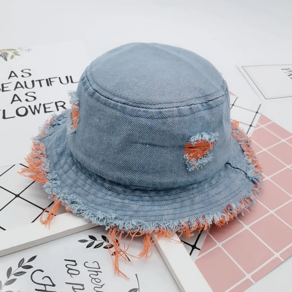 Детская летняя шапка милая мягкая джинсовая шляпа с принтом в рыбацком стиле для