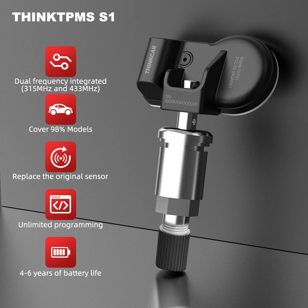 THINKCAR THINKTPMS S1 TPMS 315 МГц сенсорный программатор оригинальный анализ автомобильных