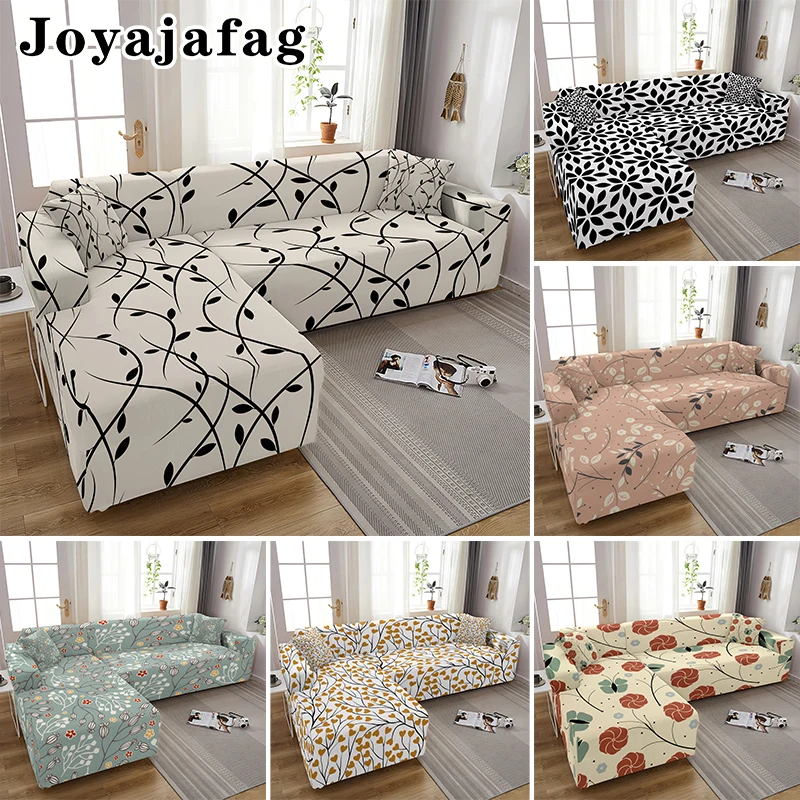 

Simple Floral Design Sofa Covers For Living Room Decor Sectional 1/2/3/4 Seaters Couch Cover Washable Elastic L Shape Slipcover