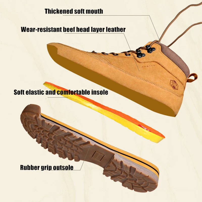 HUMTTO походная обувь мужские и женские кроссовки из натуральной кожи тактические