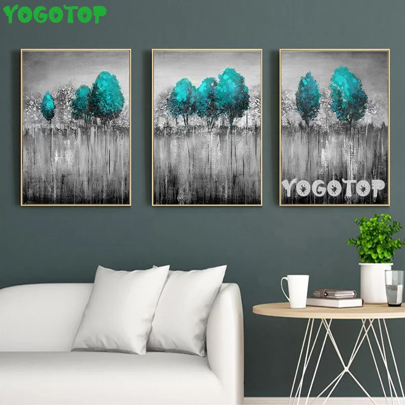 

Abstract Landscape Art Nordic Green Plant 3 Pieces Diy diamond Painting Mosaic rhinestone full diamond embroidery ML1568