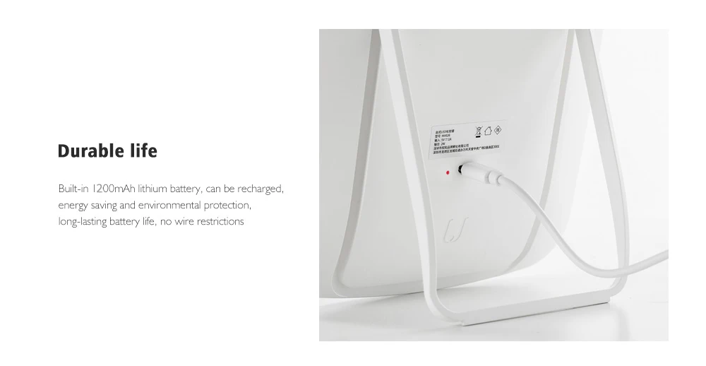 Xiaomi Mijia, интеллектуальное портативное зеркало для макияжа, настольный светодиодный светильник, портативный складной светильник, зеркальный столик для общежития