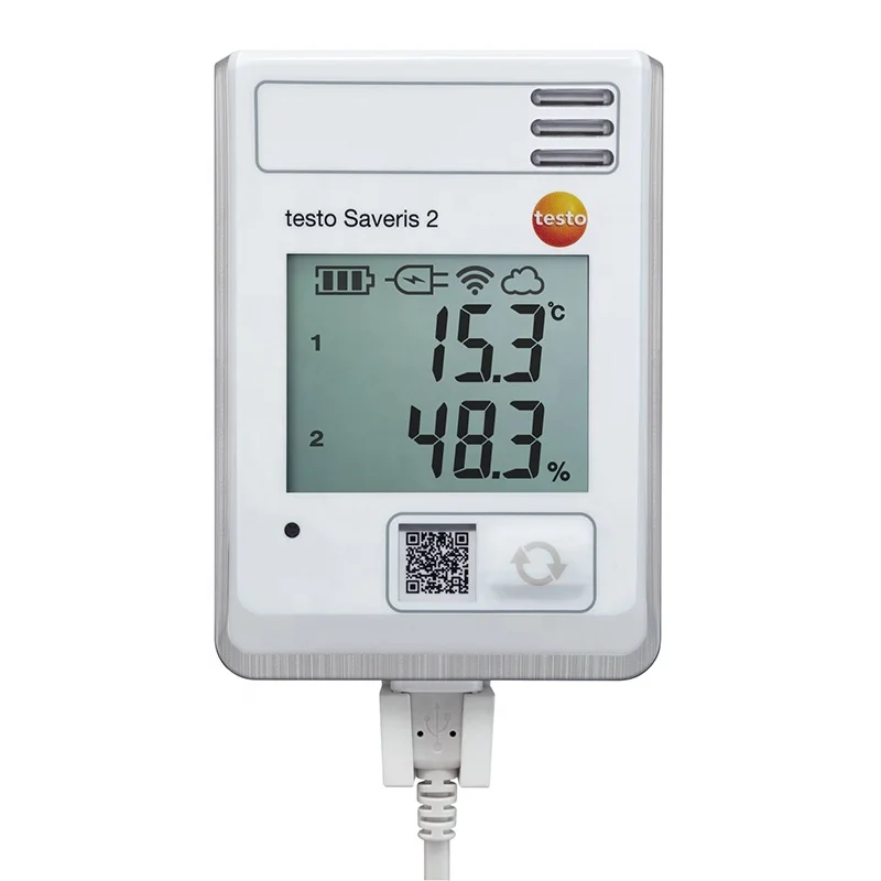 testo Saveris 2-H1 - WiFi Temperature And Humidity Data Logger With Display And Integrated Temperature And Humidity Probe