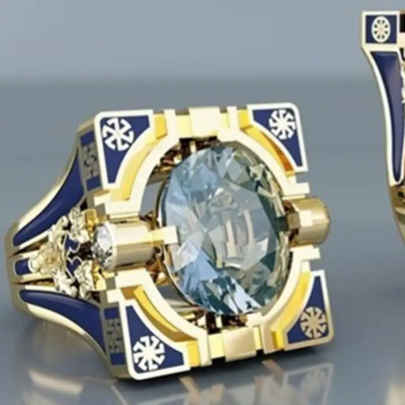 Недорогие модные ювелирные изделия индийские кольца для женщин квадратные синие