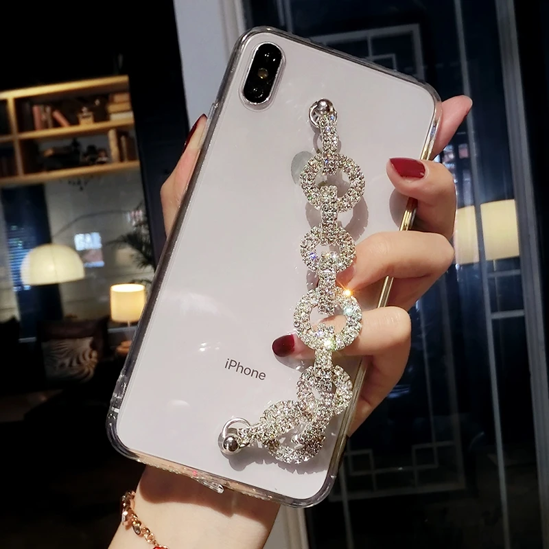 

Suitable for Case Bling Rhinestone Diamond Bracelet Chain Case For Samsung Galaxy S21 S10 5G S10E S8 S9 Plus