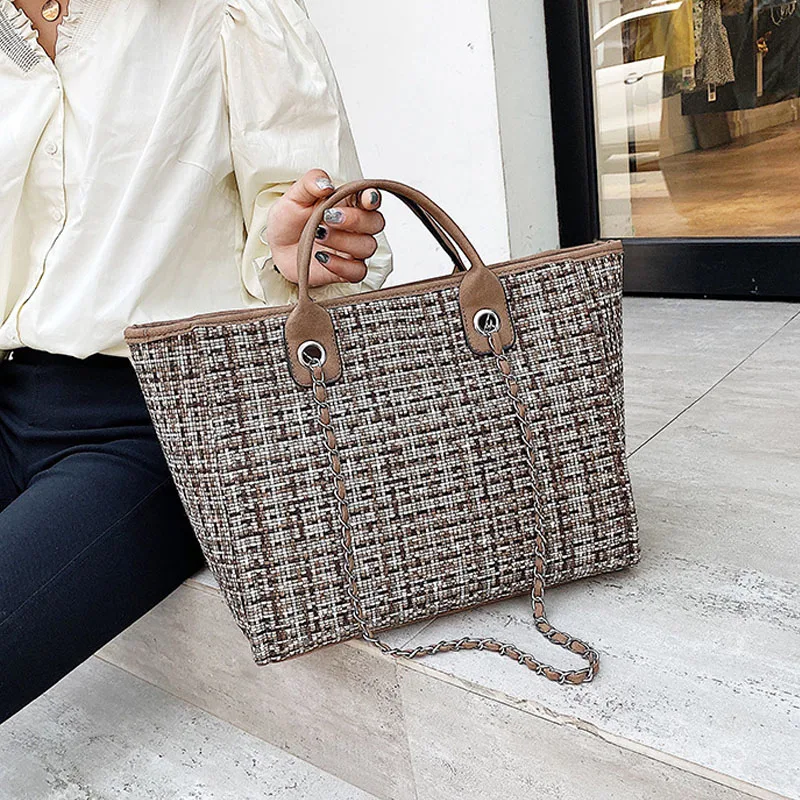 Роскошные вместительные сумки дизайнерская модная шерстяная сумка тоут для