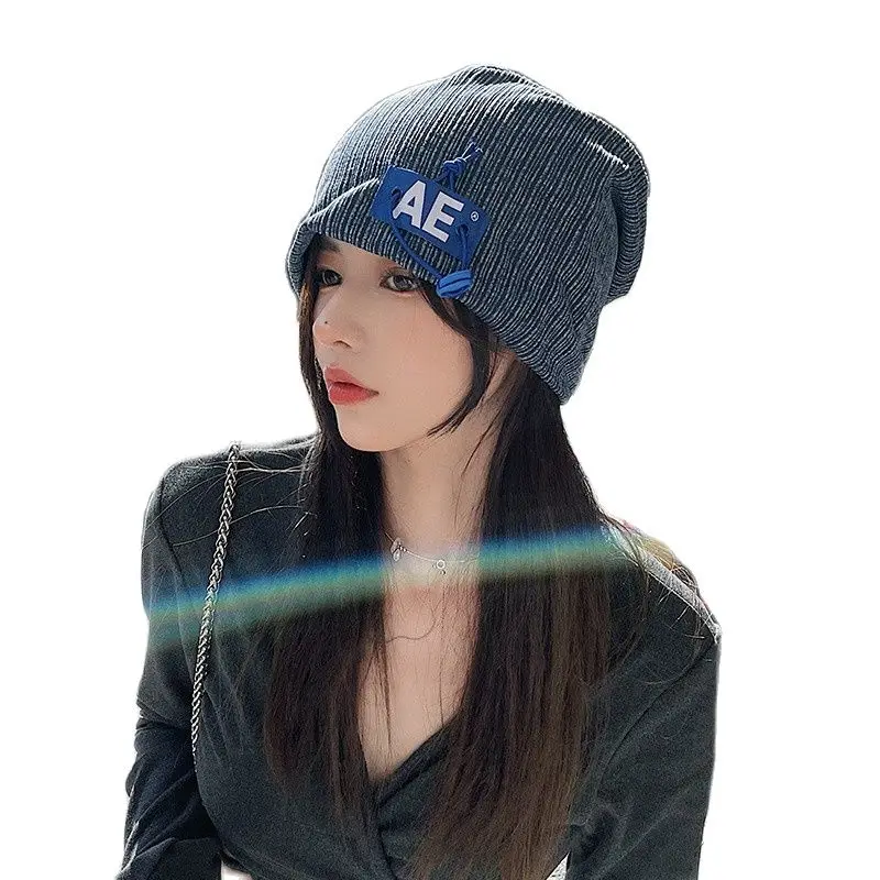 

Winter Slouchy Baggy Knitted hat Beanie Cap Outdoor Sport Hip hop Loosen Skullies Skullcap Adult Letter Cycling hat
