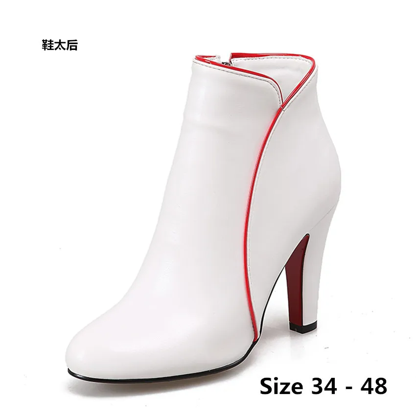 

Ботинки женские на высоком каблуке, пикантные полусапожки, маленький размер 34-47, обувь на весну и осень