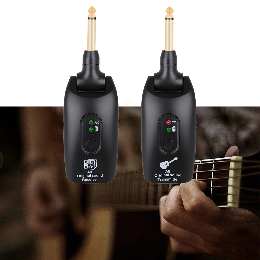 

Guitar Wireless System 2.4GHz Guitar System Audio Digital Wireless Guitar Transmitter Receiver Built-in Rechargeable Battery