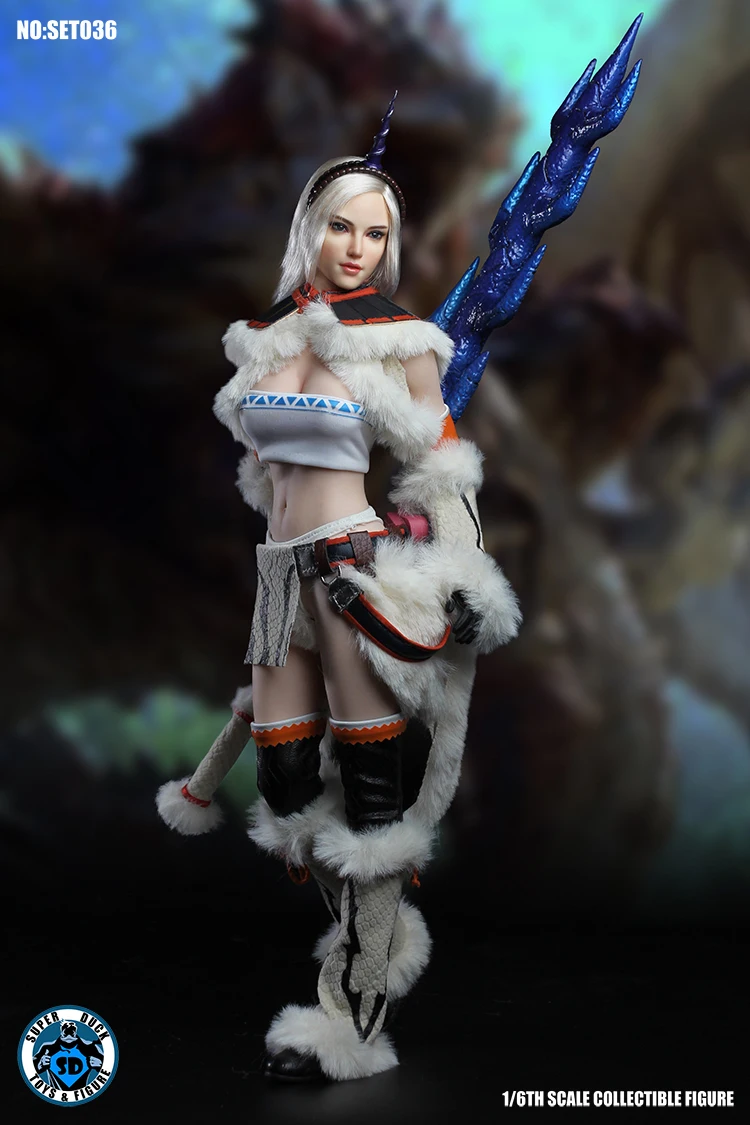 1/6 SET036 сексуальный женский монстр Охотник Единорог голова комплект одежды для 1" Женский PH кукла S10D фигура тела