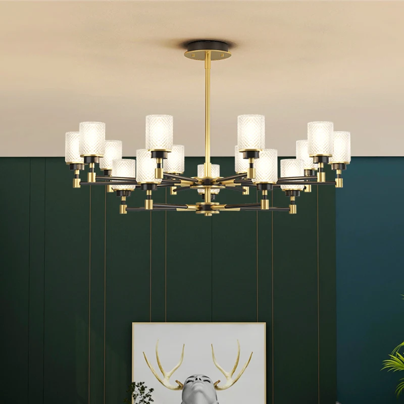 

Nordic Luxury Chandelier For Palace Hotel Dining Room Kitchen Bedroom Big Stairway Villa Restaurant Foyer Office Indoor Lights