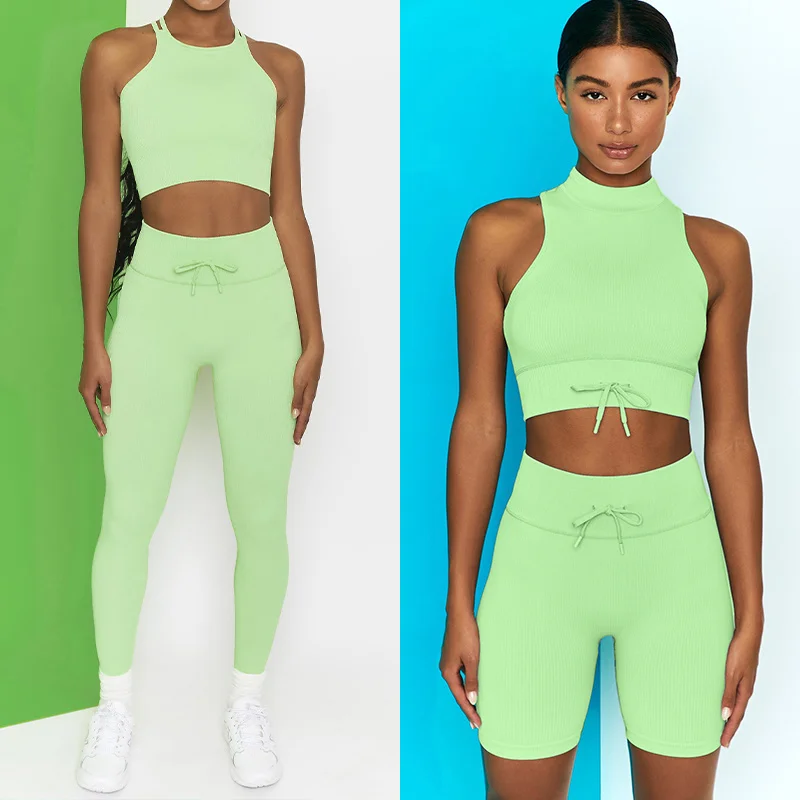 

Women's Tracksuit Yoga Set Female Clothing Mermaid Curve Sport Wear High Waist Leggings Long Sleeve Top New Nylon Bra Gym Sets