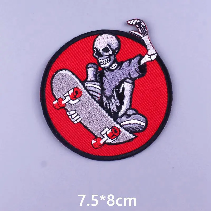 Нашивка в полоску с черепом патчи для одежды стиле панк вышитые нашивки сделай