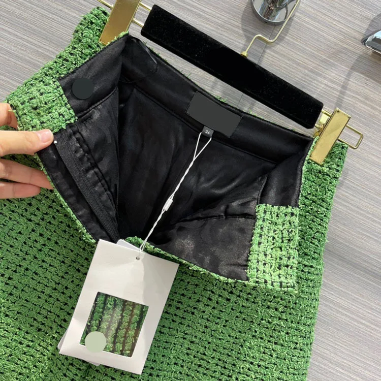 High Street Green Knitted Shorts for Women Summer 2021 New High Waist Straight Shorts High-end Brand Top Quality Knitted Shorts