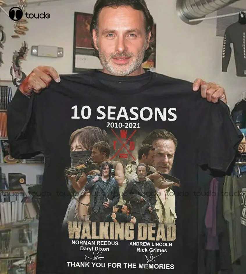 

New 10 Seasons The Walking Dead 11Th Anniversary 2010-2021 Movie Film Tee Shirt Shirts For Men