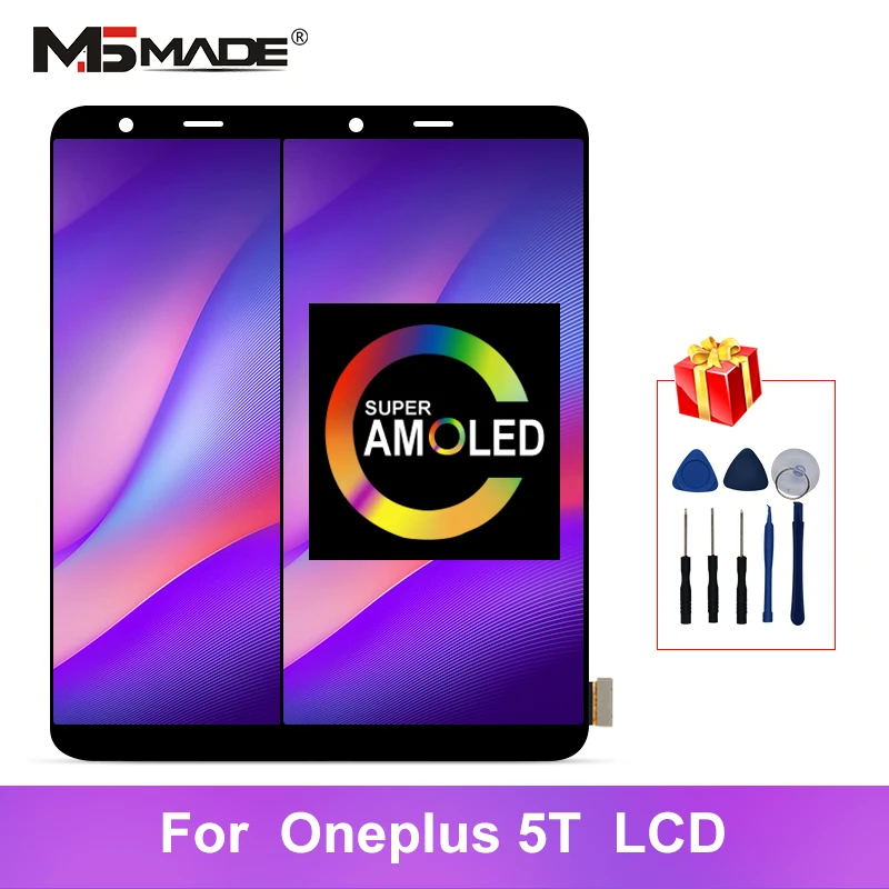 

6.01" Super AMOLED For Oneplus 5T A5010 LCD Display Touch Screen Digitizer Replacement Assembly Parts For Oneplus 5T Display