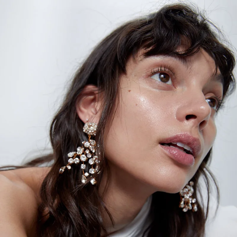 Женские серьги-подвески ZA золотистые металлические серьги в форме ветки дерева