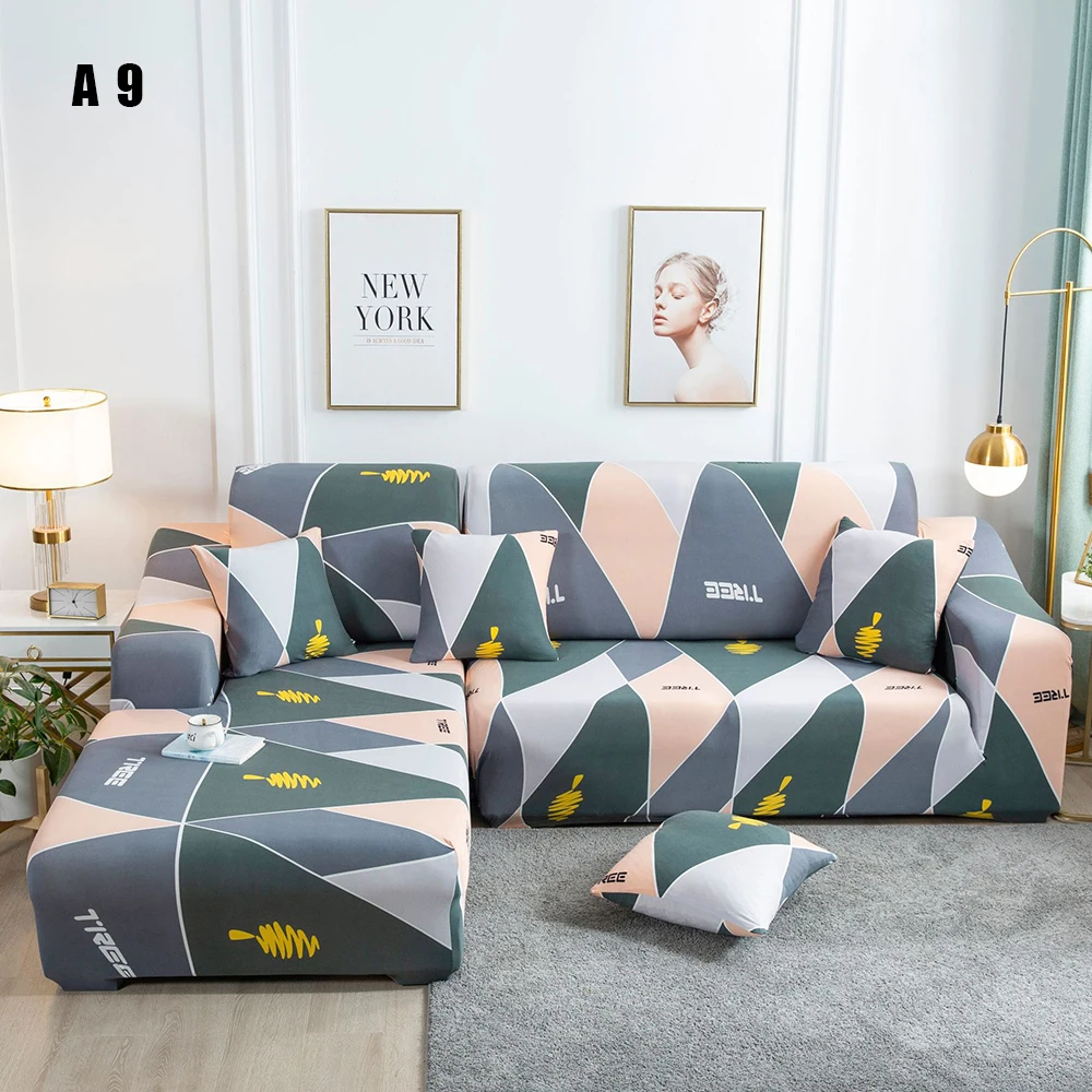

Cotton Fabric Sofa Covers For Living Room L shape Sectional Couch Slipcover Anti-slip Stretch Elastic Sofa Covers 1/2/3/4 Seater