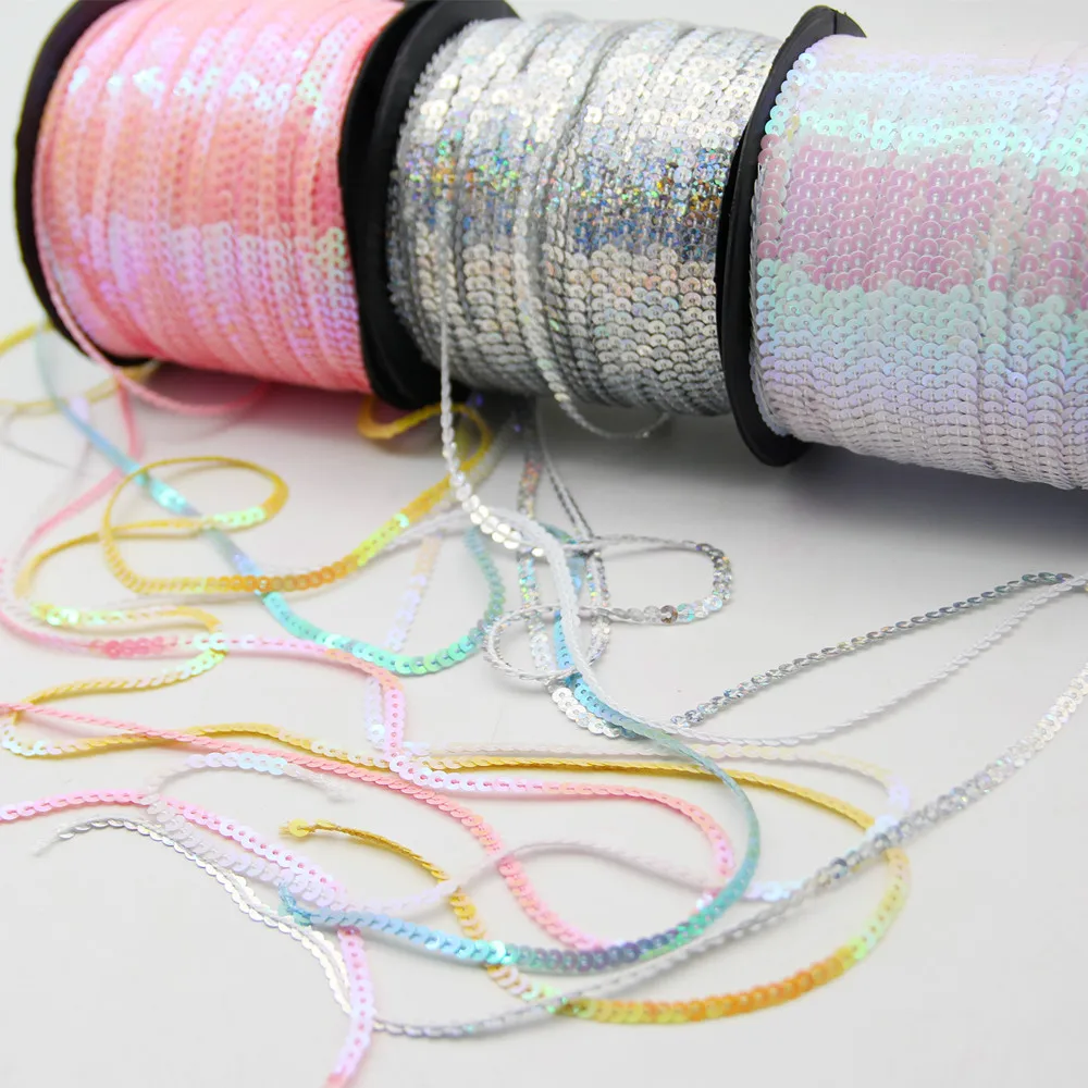 Круглые плоские лазерные блестки 10 ярдов 4 мм|Блестки| |