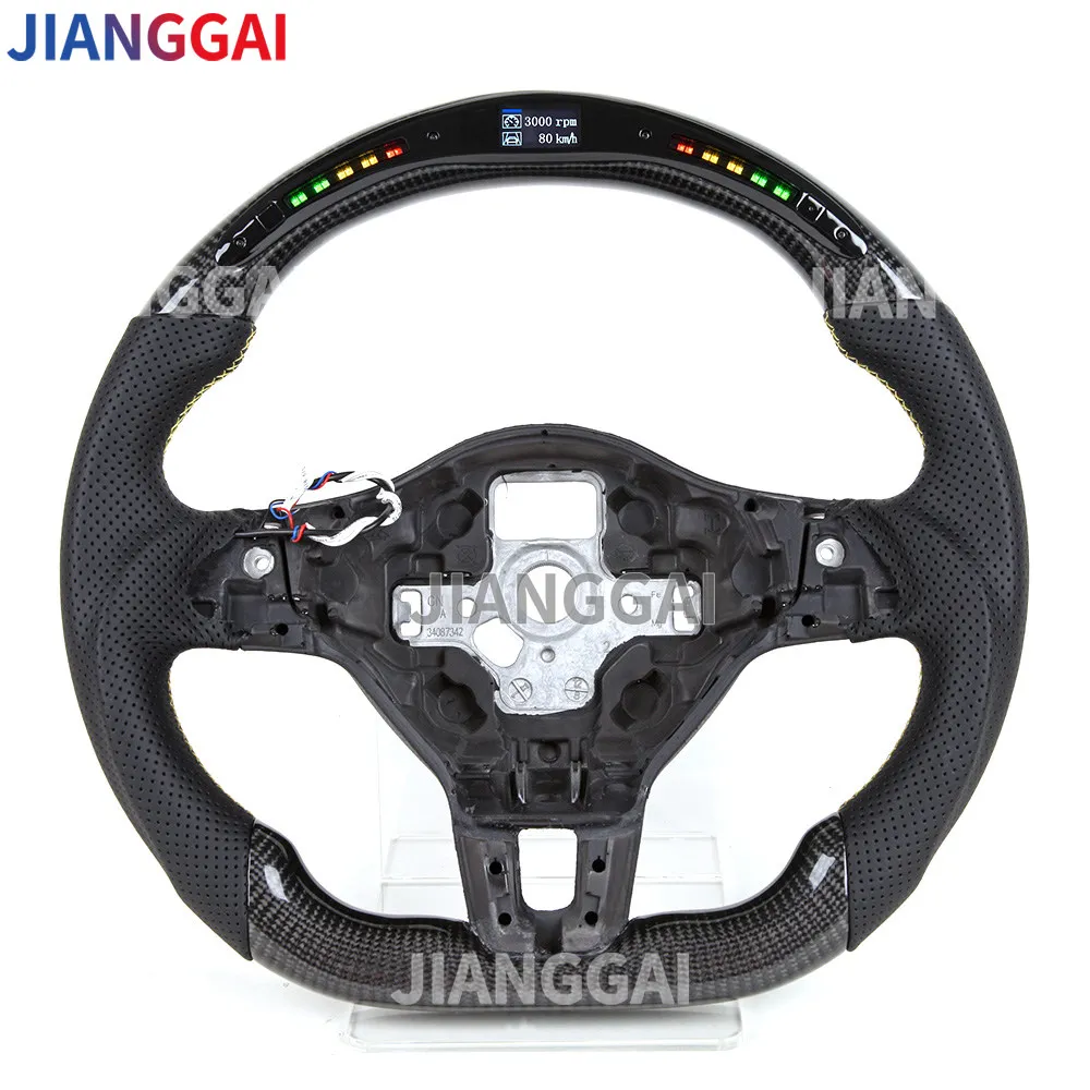 

Комплект рулевого колеса, светодиодный переключатель, ПЕРФОРИРОВАННОЕ гоночное колесо из углеродного волокна для Golf 6 2008 2009 2010 2011 2012 2013 2014