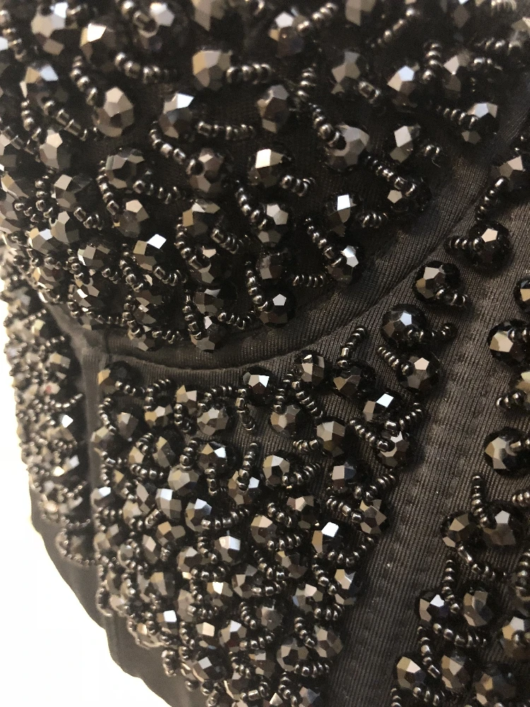 luxury manual customization Beaded Sport Bra Fitness Tops black Push Up Dance performance Underwear Sports Bras for girl club