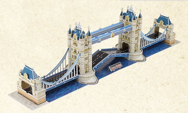 Строить модели 3d стереоскопические здания пазл Diy картон Zhimo Лондон двойной мост
