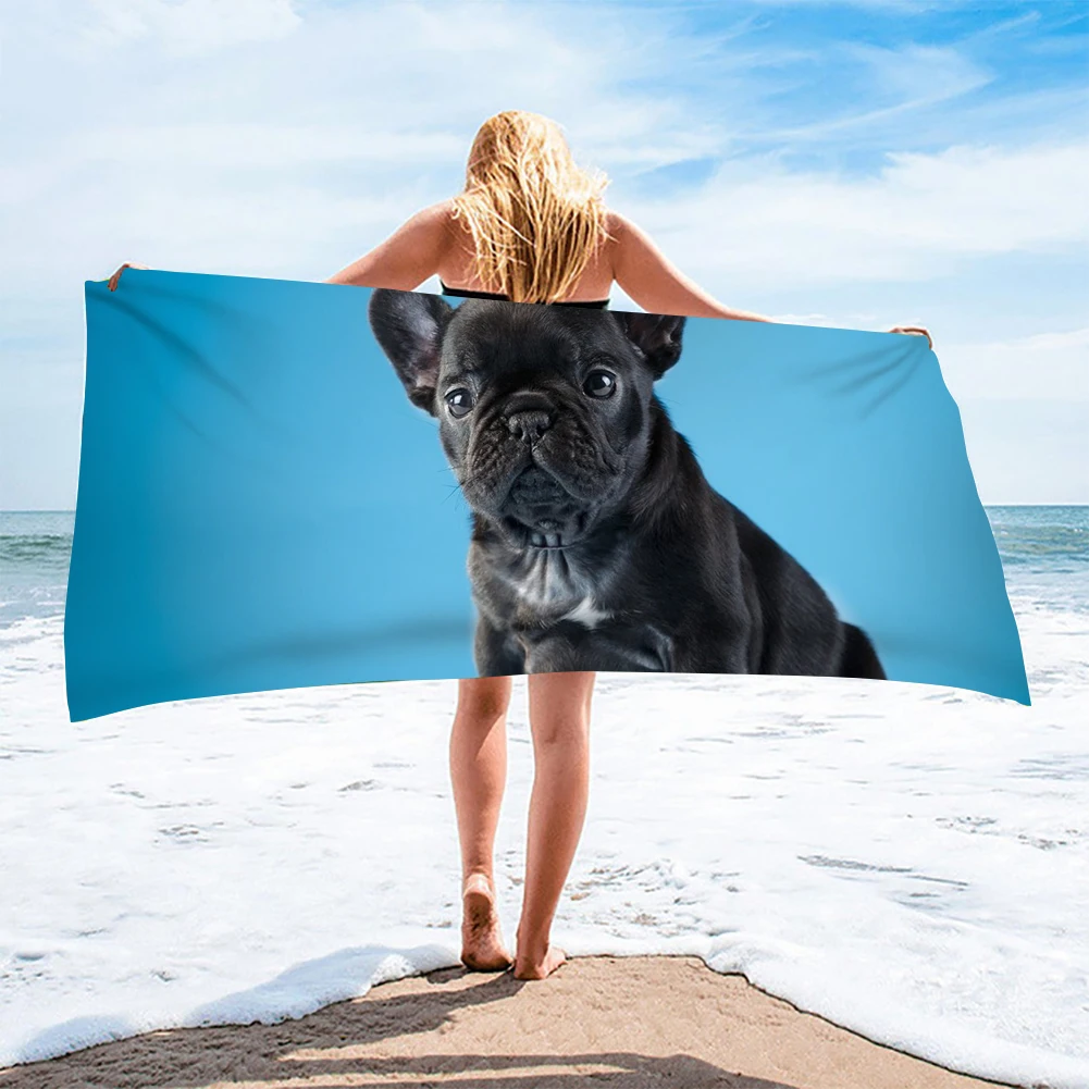 

PHAYON Sand Free Quick Dry Beach Towel Microfiber Bath Cushion Swimming Personalized French Bulldogs Puppies Beach towels