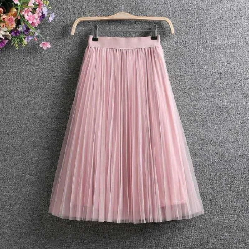 

tulle skirts of the midi women plissate black tulle skirt 2020 spring elastic summer high waist tutu skirt