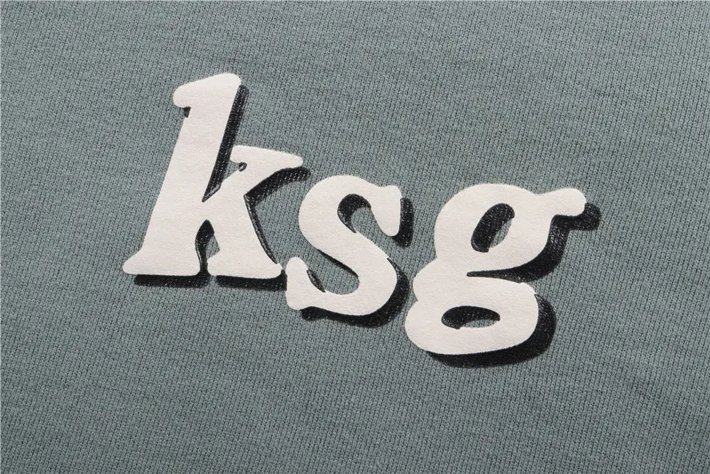 

Kanye west KSG KID SEE GHOSTS Sweatshirts Pullover Men Women 3D Dye Streetwear Gray green Fleece Loose Top Kanye West Hoodie