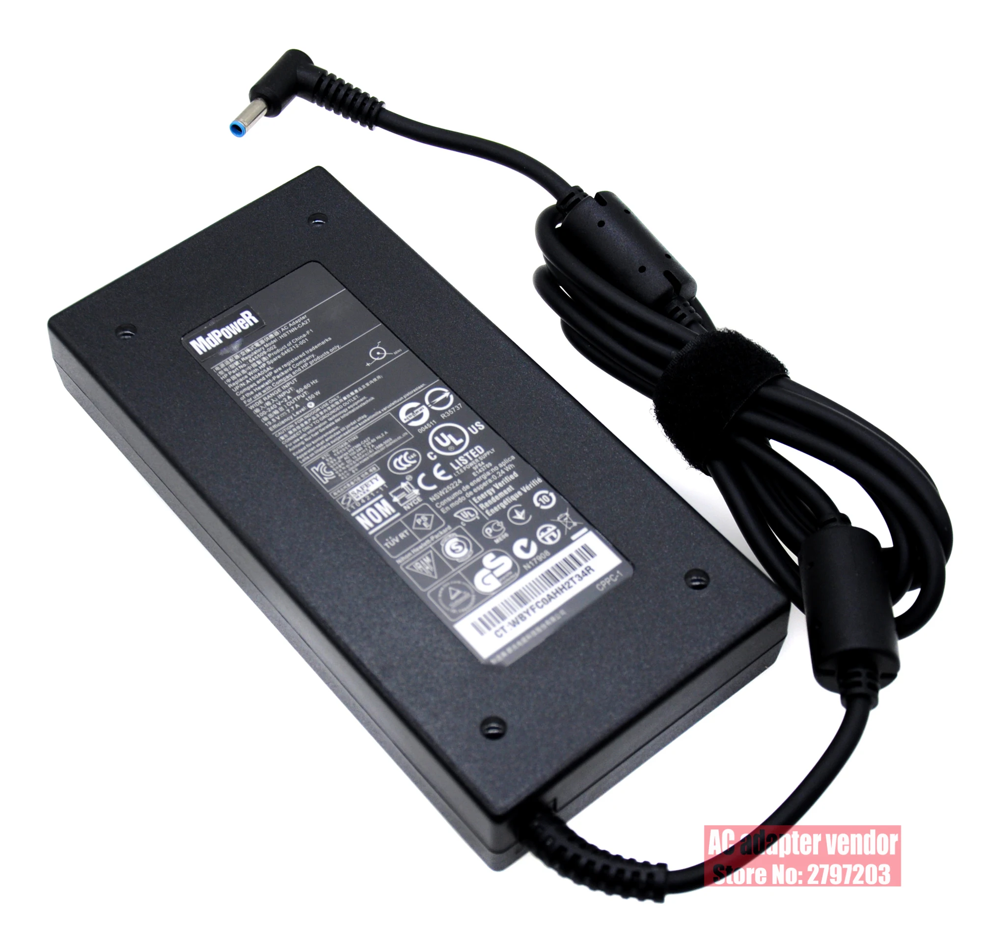 

Original 19.5V 7.7A 150W Ac adapter laptop charger For HP Q193 Q173 TPN-DA03 HSTNN-CA27 646212-001 19.5V 7.7A 4.5*3.0MM