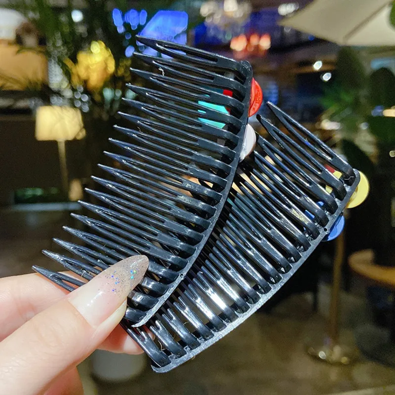 

DISCICI 2021 New Fashion Color Ball Comb Simple Slotting Carding Anti-skid Hairpin Dense Teeth Hair Accessories Bangs OH2197