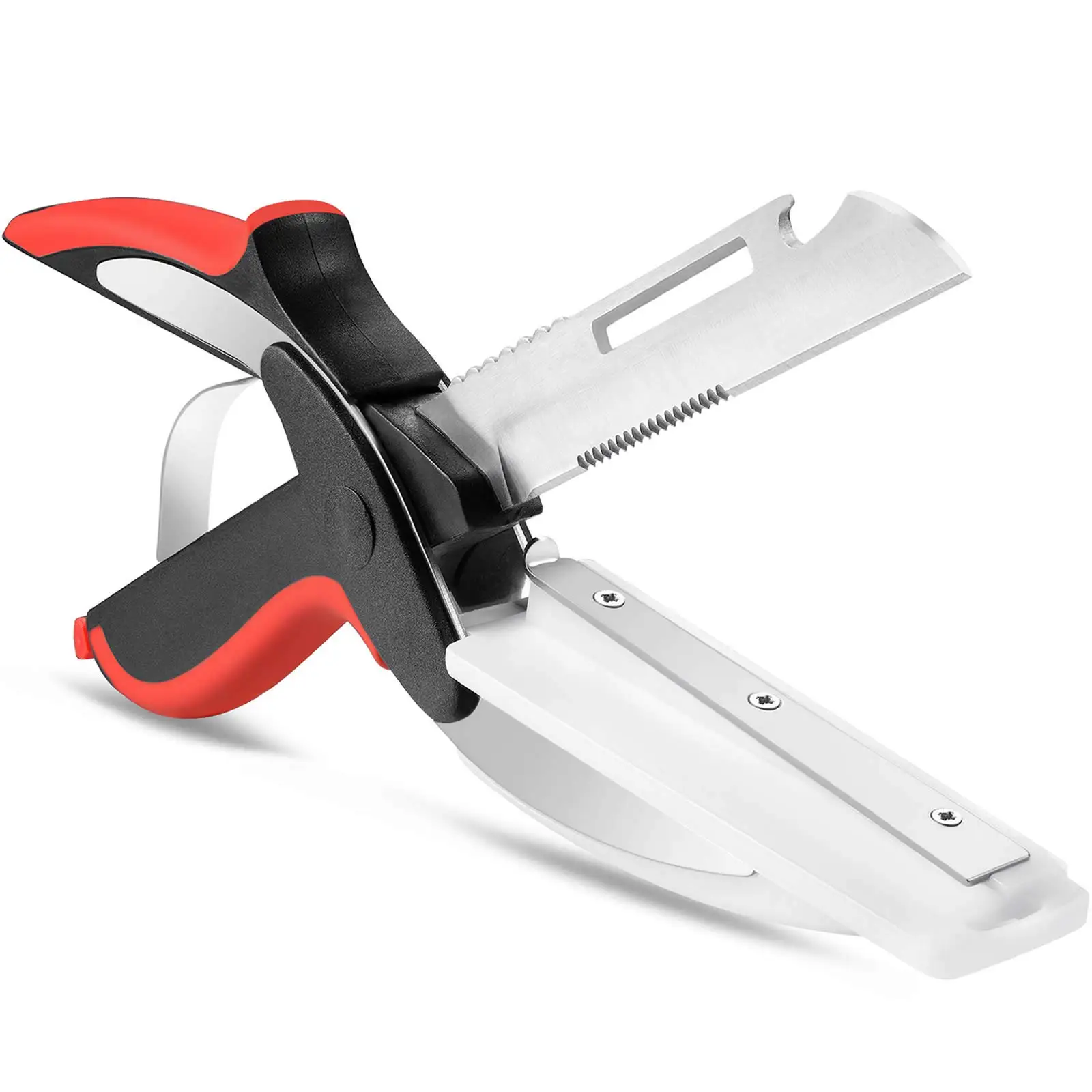 

6 in 1 Kitchen Vegetable Cutter Food Scissors Slicer Multipurpose Fruits Chopper Knife with Cutting Board Kitchen Gadgets Tools