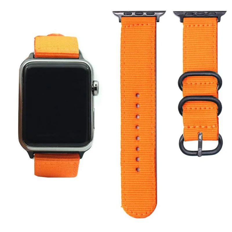 Orange Нейлоновый ремешок для часов Apple Watch, ремешок для IWatch серии 1 2 3, ремешок 38 мм/42 мм, ремешок для наручных часов Apple Watch, 4 ремешка - Цвет ремешка: Orange