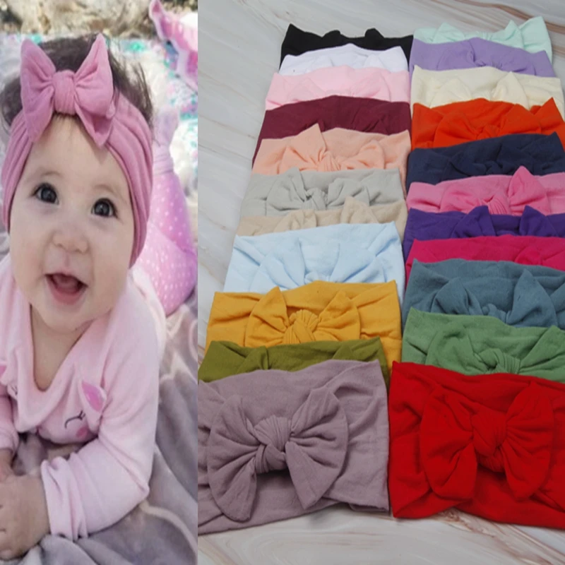 Новинка 2019 детская нейлоновая мягкая бандана в виде кролика чалма с бантиком