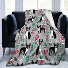 Рождественское Флисовое одеяло Boston Terrier, складное одеяло, моющееся двухстороннее покрывало для дивана