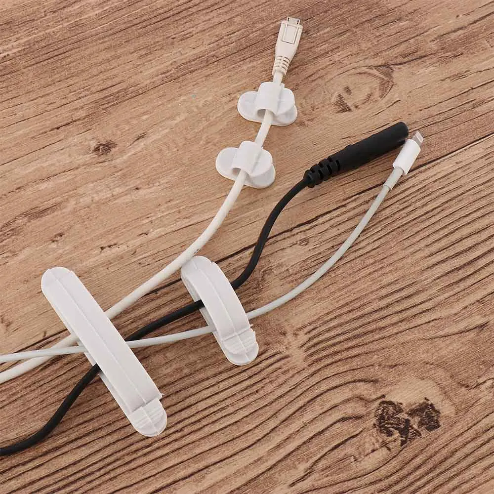 10 Pcs Desktop Wire Holder Splitter Earphone Data Line Buckle Cable Organizer Fixed Clip Cord Winder Home Practical